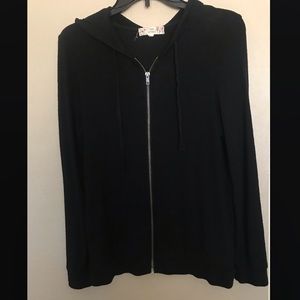 Pink Republic Black Hooded Zip-up Sweater